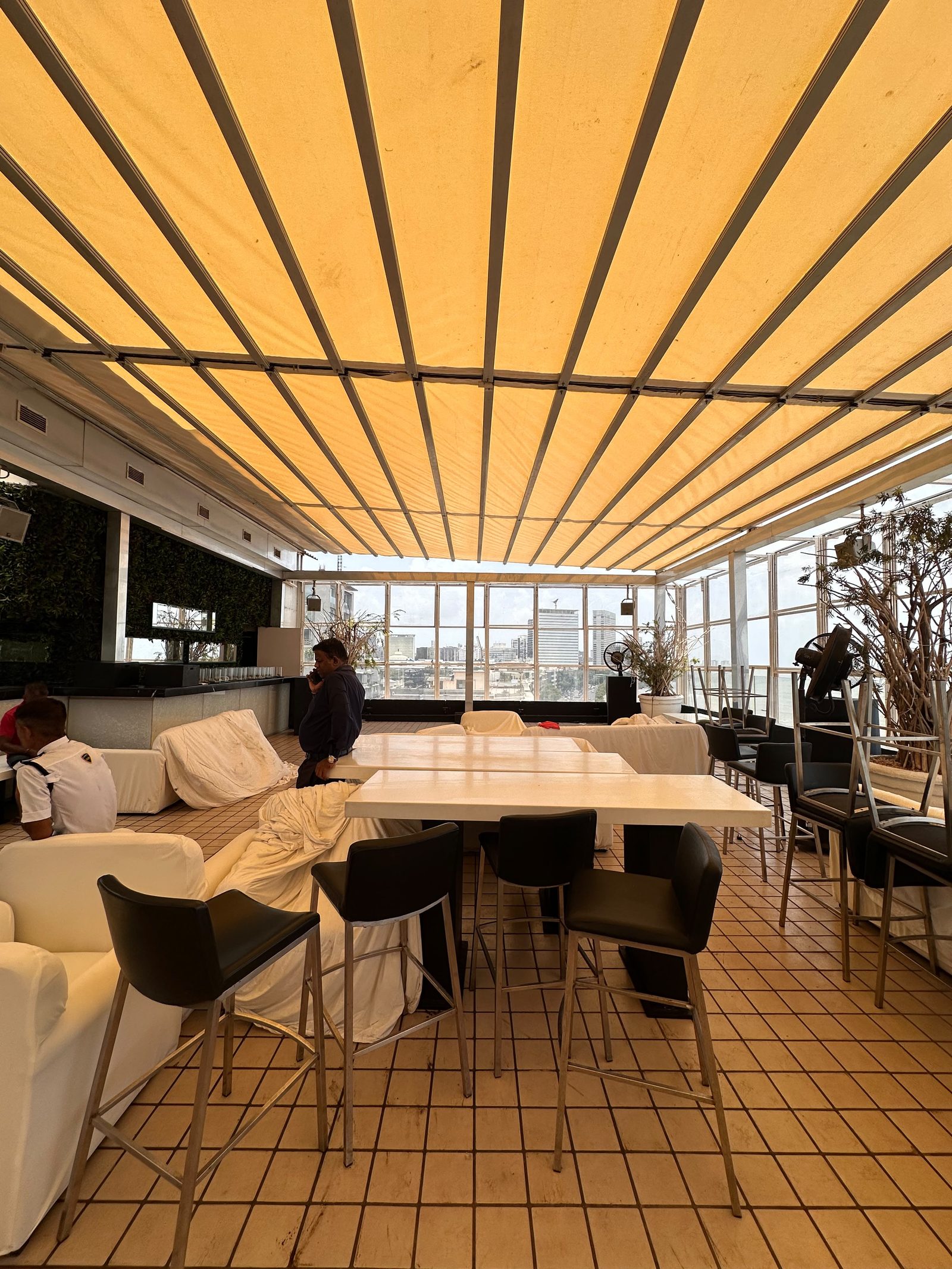 Outdoor terrace shading for a residence